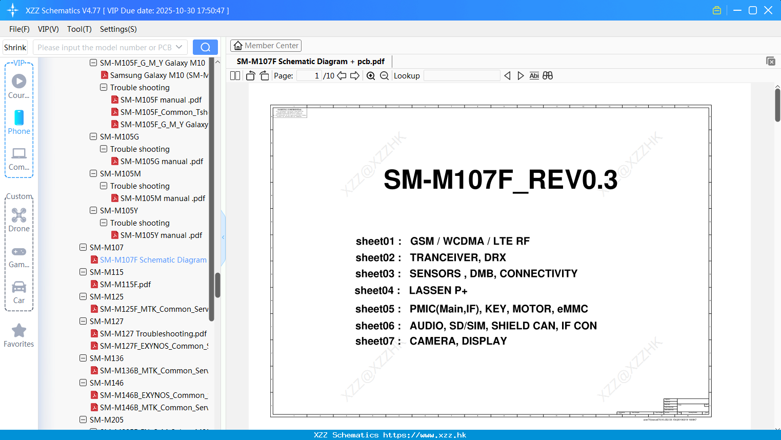 Samsung SM-M107F Schematic Diagram + Pcb